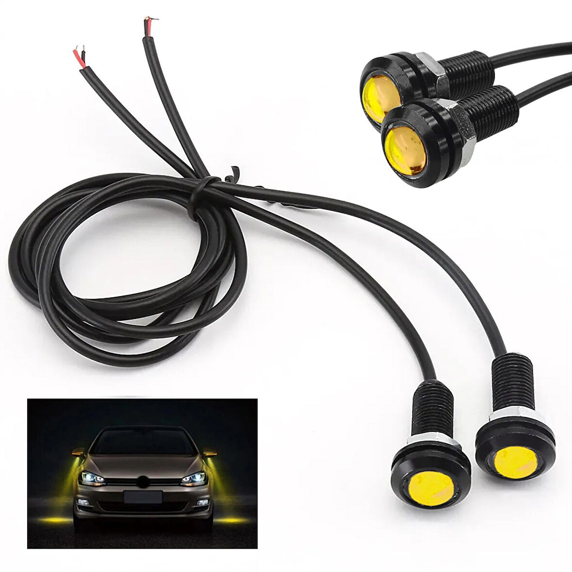 KARTAL GÖZÜ LED AYNA ALTI 12V 2Lİ SARI