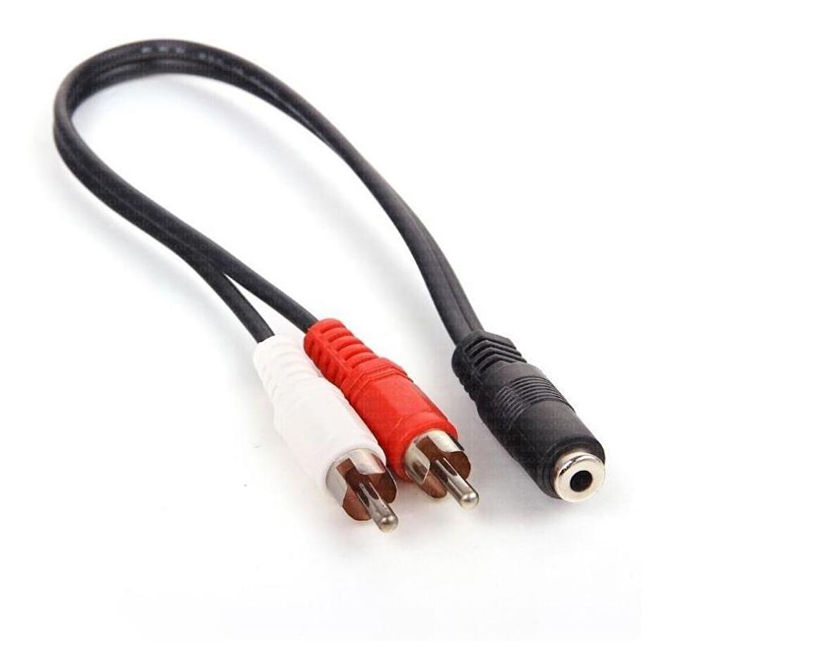 1 Stereo Dişi-2 Rca Kablo
