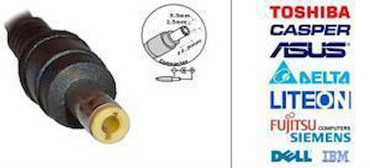 TOSHİBA,DELL,HP,IBM,ASUS, 5.5MMX2.5 MM DC ADAPTÖR KABLOSU