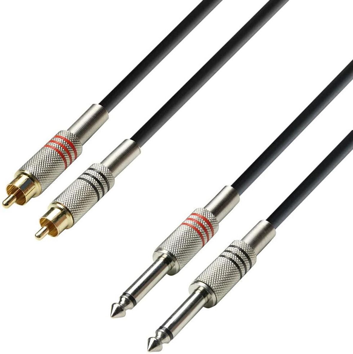 2 Rca Erkek 2x6.3 mm Mono Kablo 2 Metre