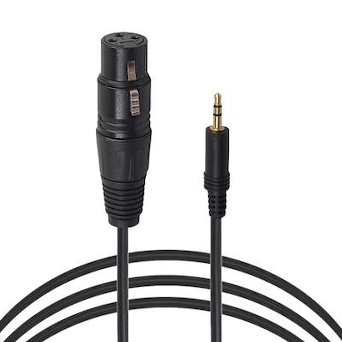 3.5 mm Stereo Erkek to Xlr Dişi Kamera Mikrofon Kablosu 5 metre