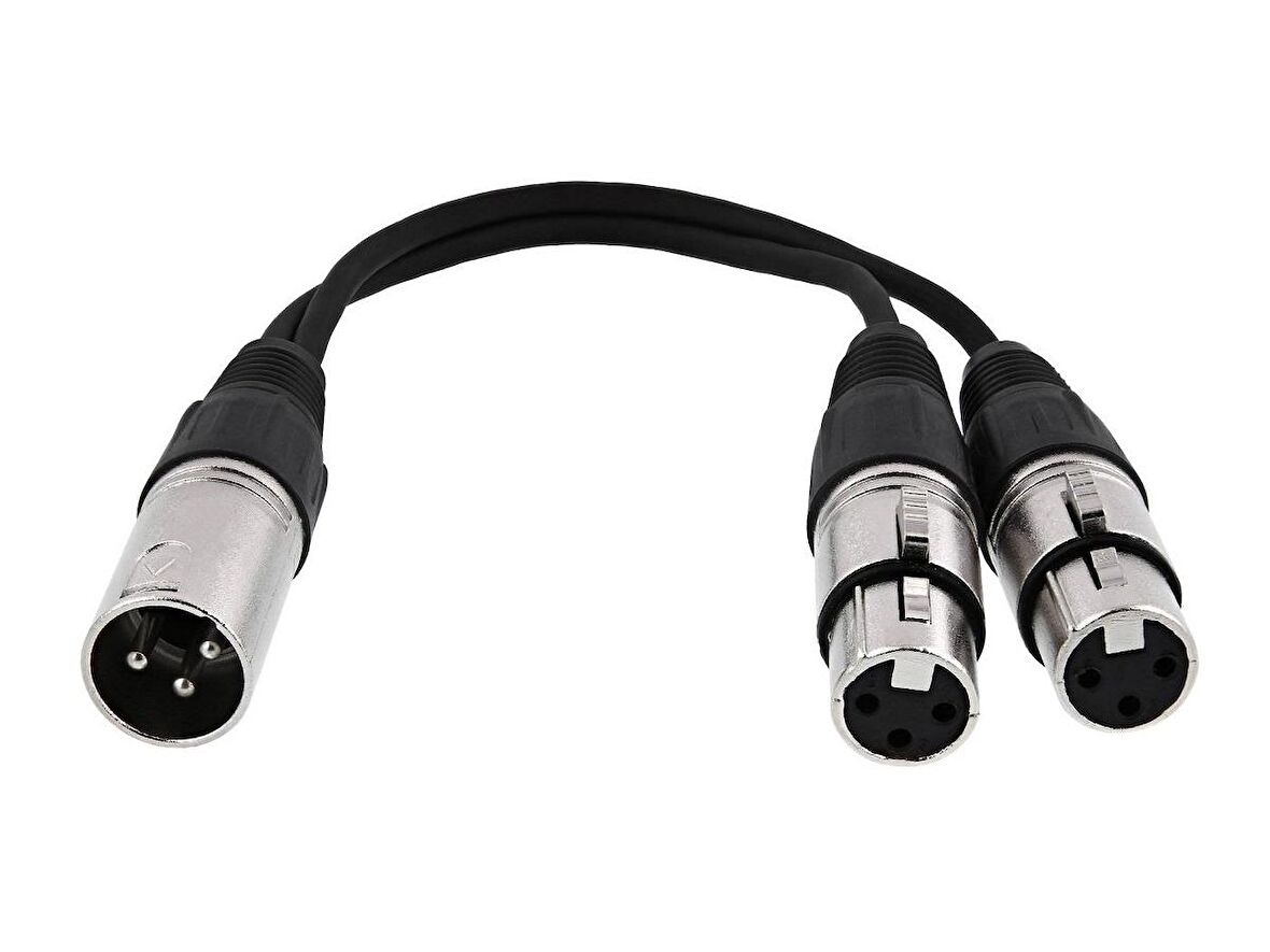 Xlr Y kablo ( 1 erkek-2 dişi)