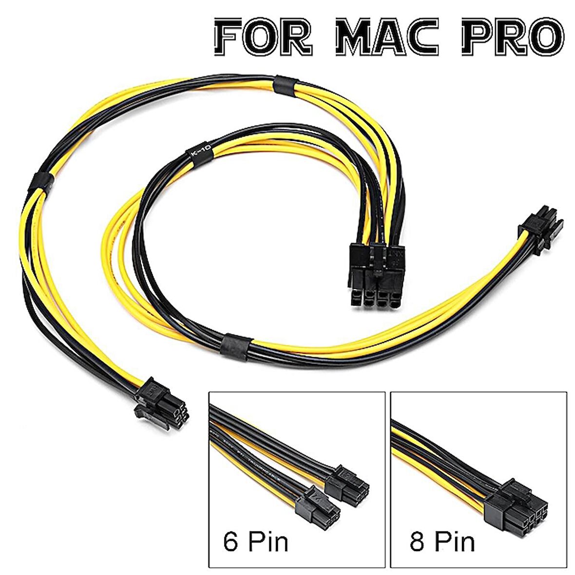 Apple Mac Ekran Kartı Power Kablosu 8 Pin to 2x6 Pin( Apple Uyumludur.)