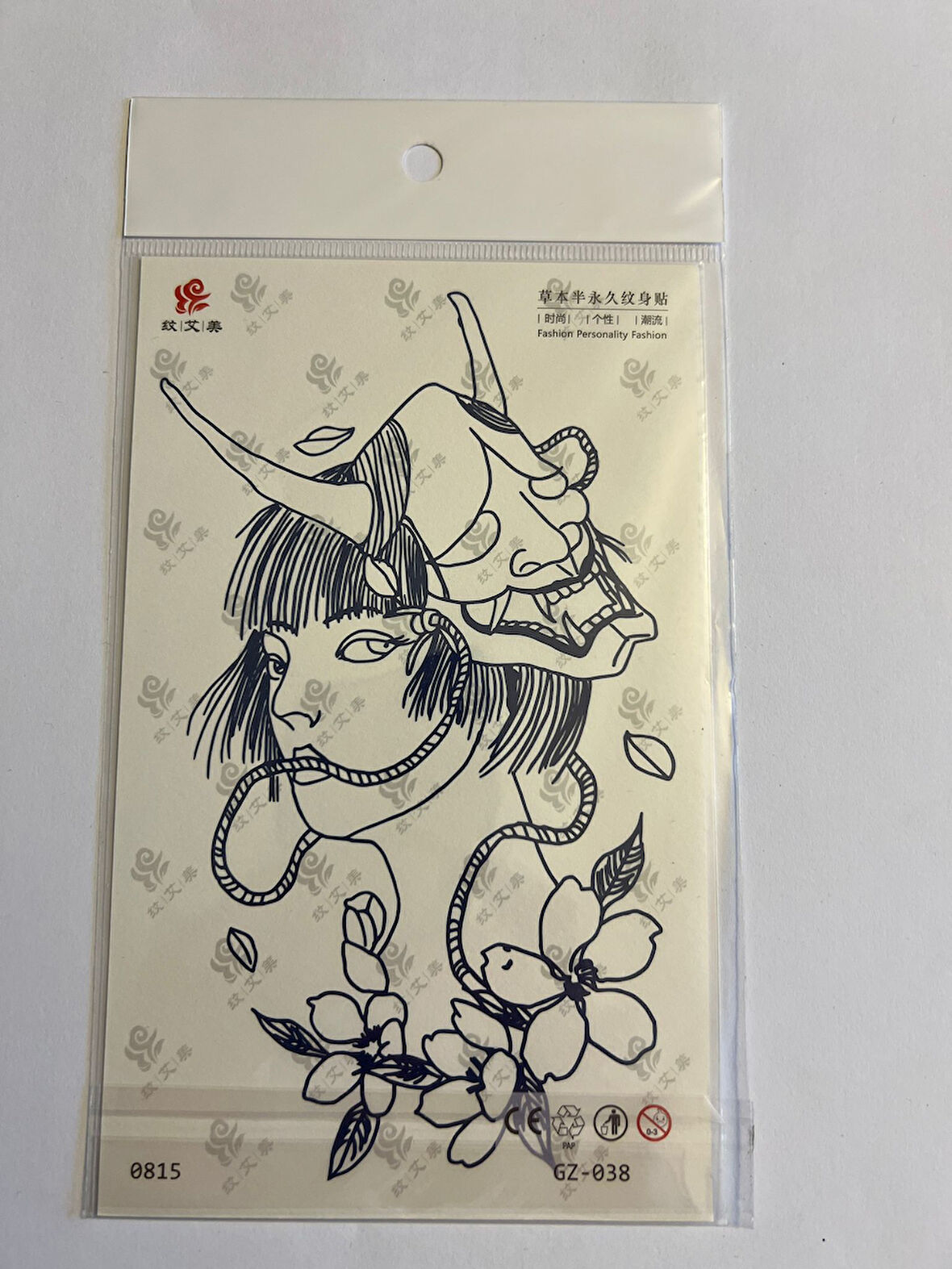Şeytan ve Melek 18x11 cm 1 Ay Kalıcı kalıcı Geçici Dövme Yapıştırma Dövme