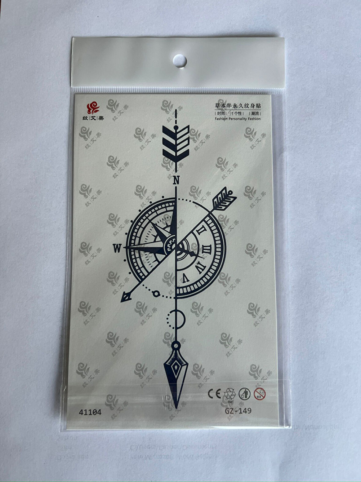 Pusula 18x11  1 Aylık Yarı Kalıcı Yapıştırma Geçici Dövme