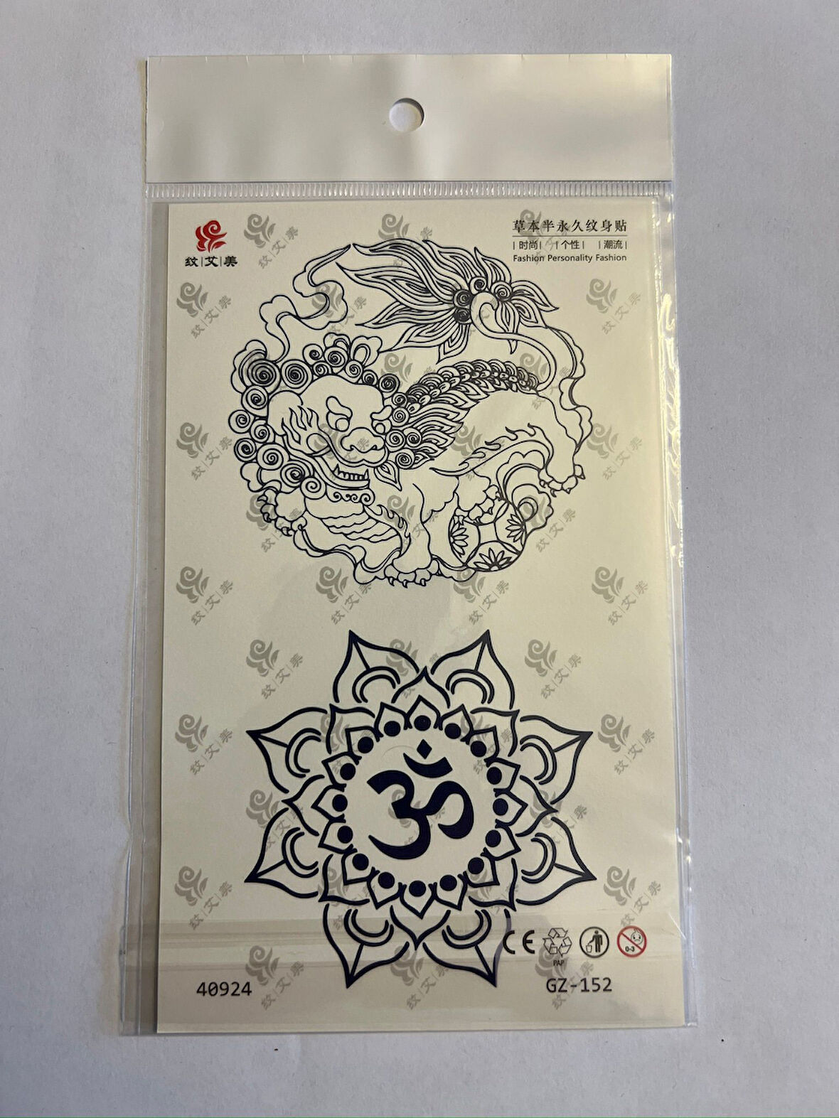 Dragon Çin Aylık Yarı Kalıcı kalıcı Geçici Dövme Yapıştırma Dövme