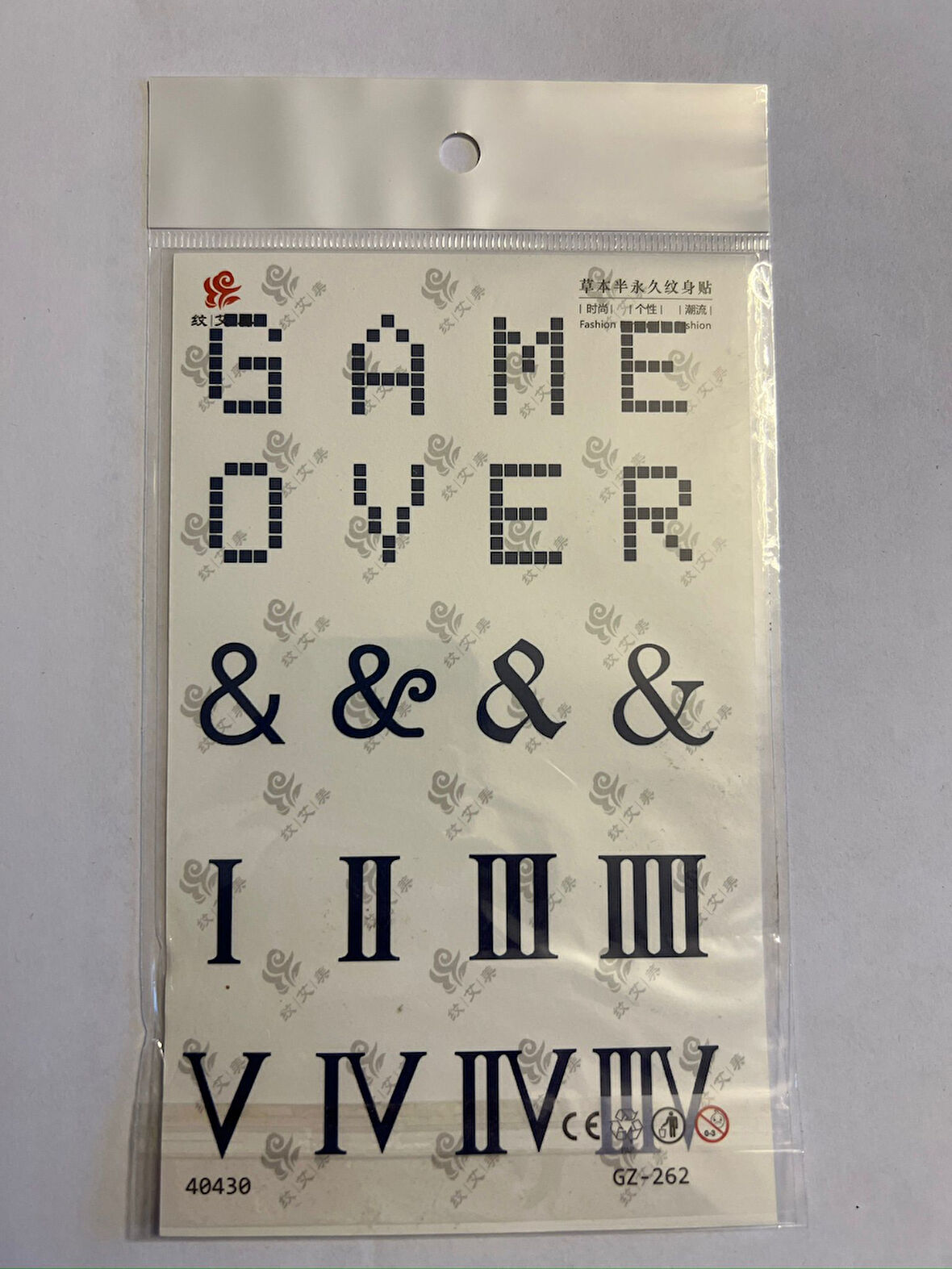 Romen Sayıları 18x11 cm  1 Aylık Yarı Kalıcı Yapıştırma Geçici Dövme