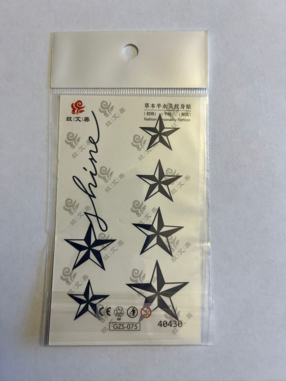 Yıldızlar Minimal Yarı Kalıcı Hayalet Geçici Dövme Yapıştırma Dövme