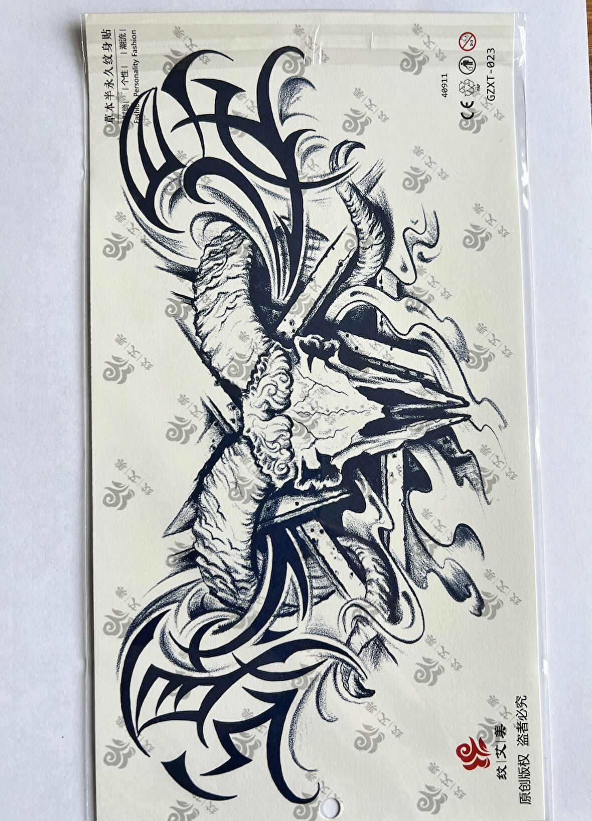 Büyük Boy Bel Göğüs Sırt İçin 28x15 cm GZXT-023 Yarı Kalıcı Geçici Dövme