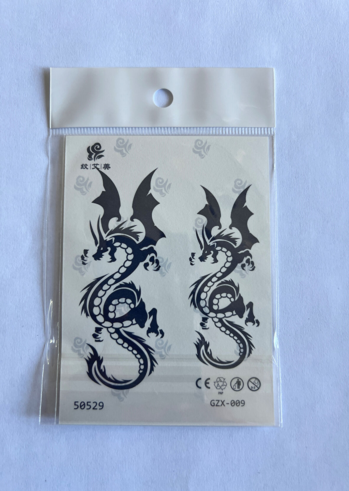 Dragon Minimal 11x8 cm Yarı Kalıcı Geçici Dövme Yapıştırma Dövme