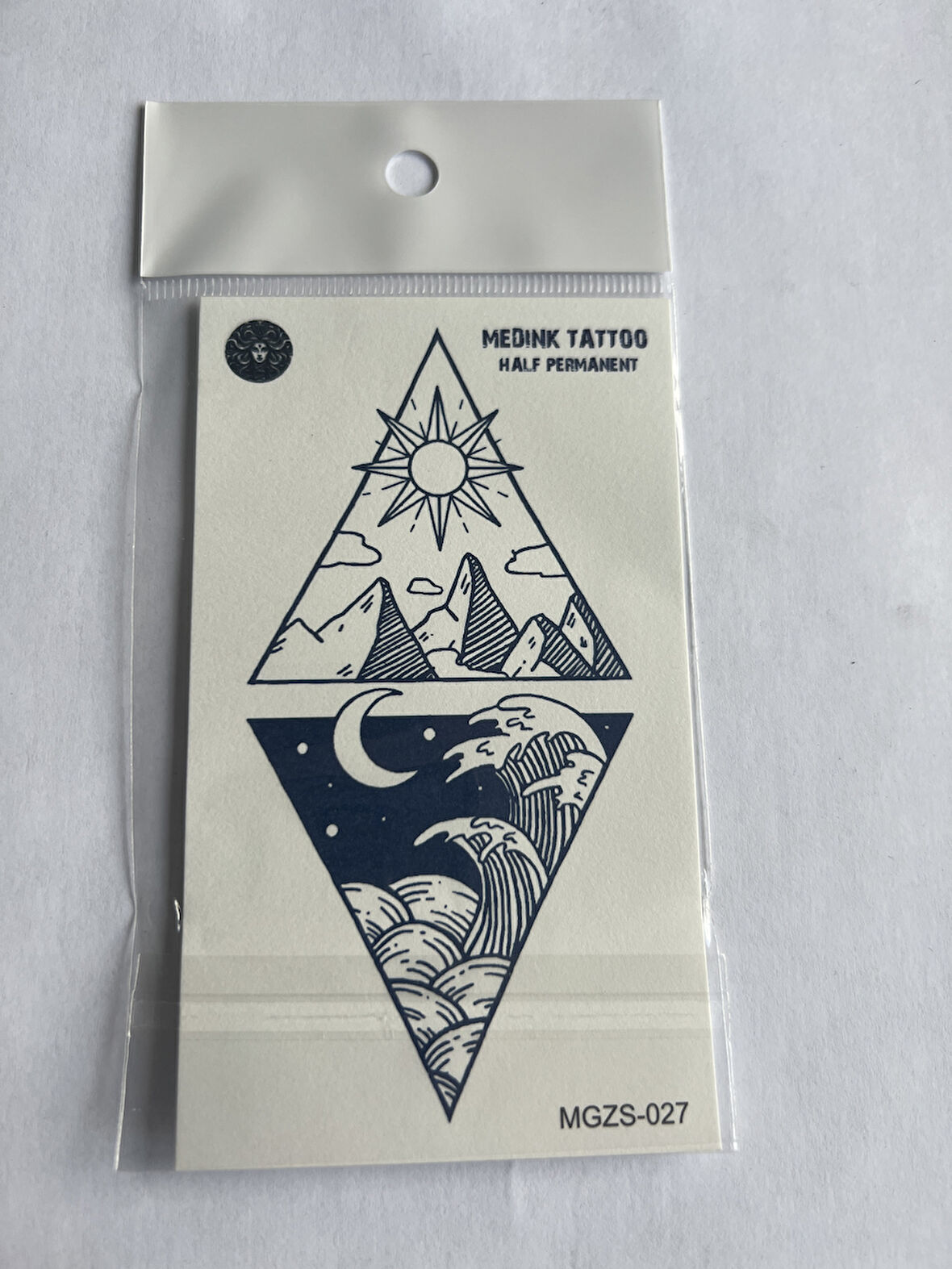 Dalga 11x8 cm Yarı Kalıcı Geçici Dövme Yapıştırma Dövme