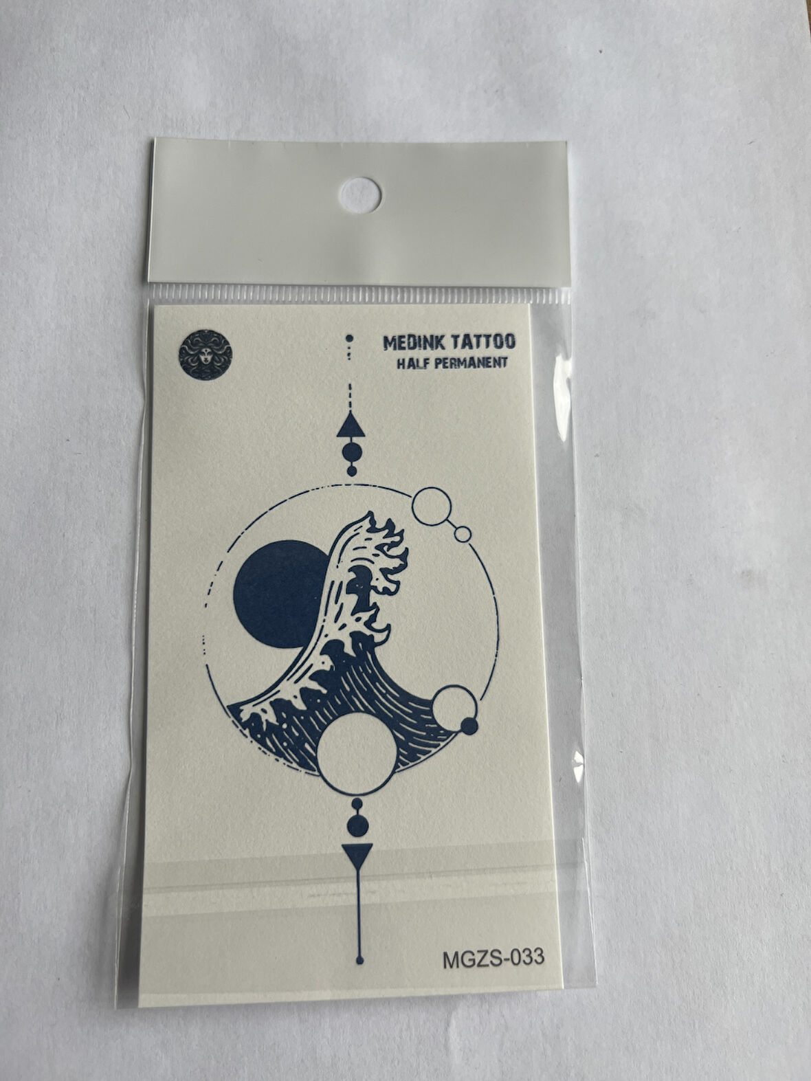 Dalgalar 11x8 cm Yarı Kalıcı Geçici Dövme Yapıştırma Dövme