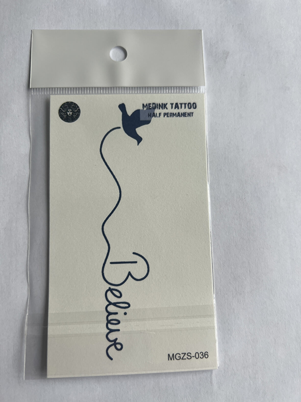 Kuş Yazı 11x8 cm Yarı Kalıcı Geçici Dövme Yapıştırma Dövme