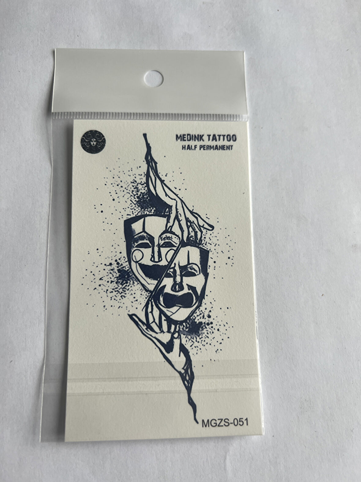 Maske 11x8 cm Yarı Kalıcı Geçici Dövme Yapıştırma Dövme