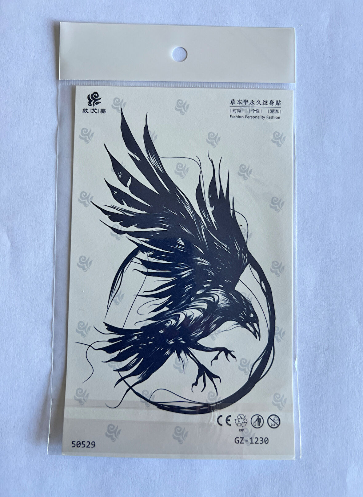 Karga 18x11 cm Yarı Kalıcı Geçici Dövme