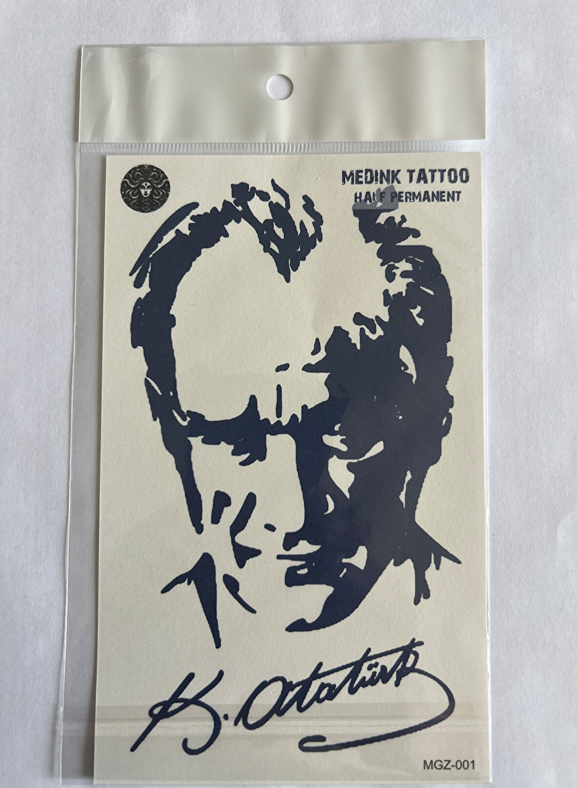 Atatürk 18x11 cm Yarı Kalıcı Hayalet Geçici Dövme Yapıştırma Dövme