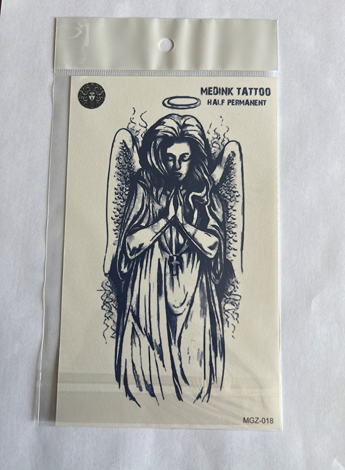 Melek 18x11 cm Yarı Kalıcı Hayalet Geçici Dövme Yapıştırma Dövme