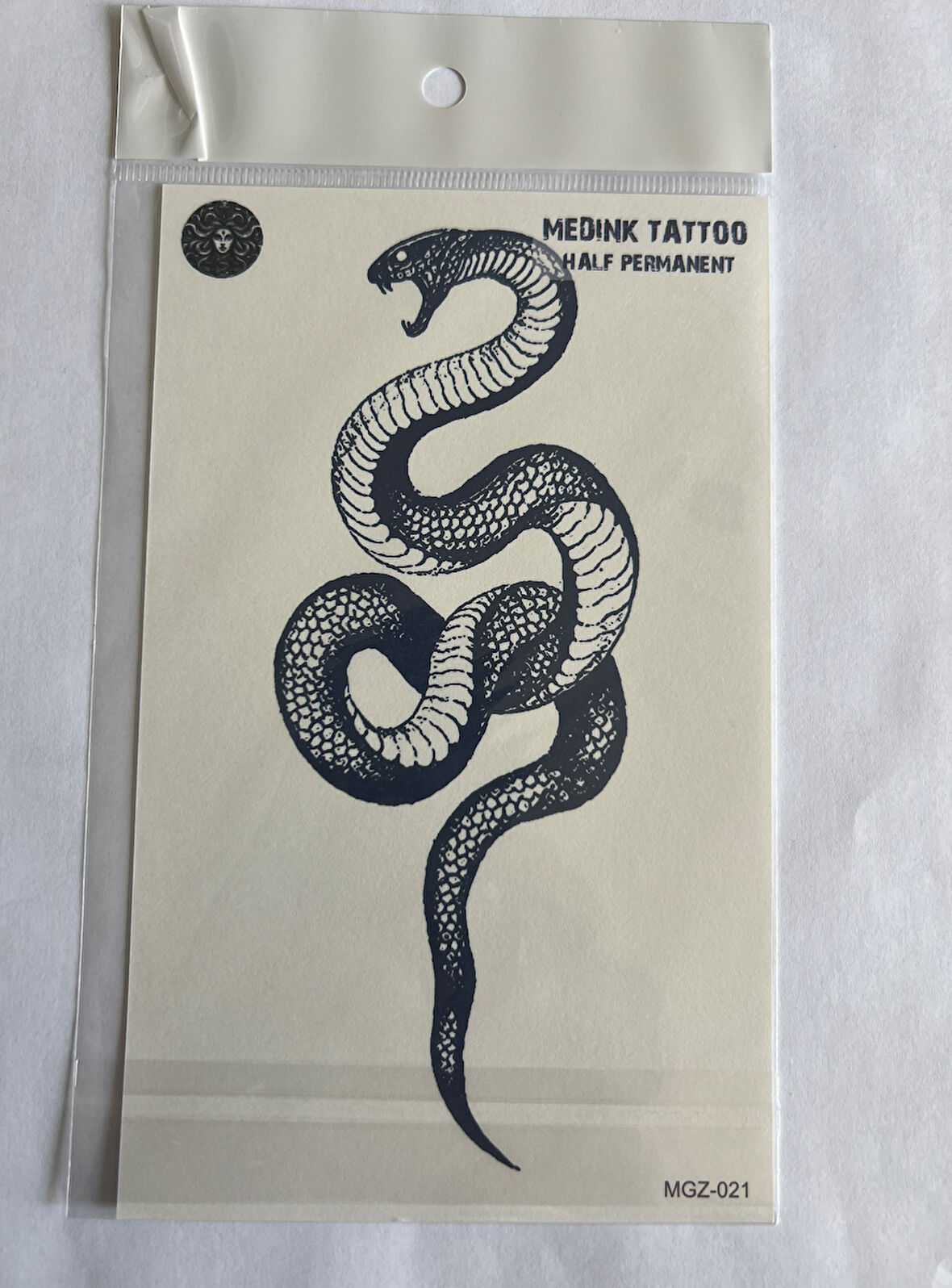 Yılan 18x11 cm Yarı Kalıcı Hayalet Geçici Dövme Yapıştırma Dövme