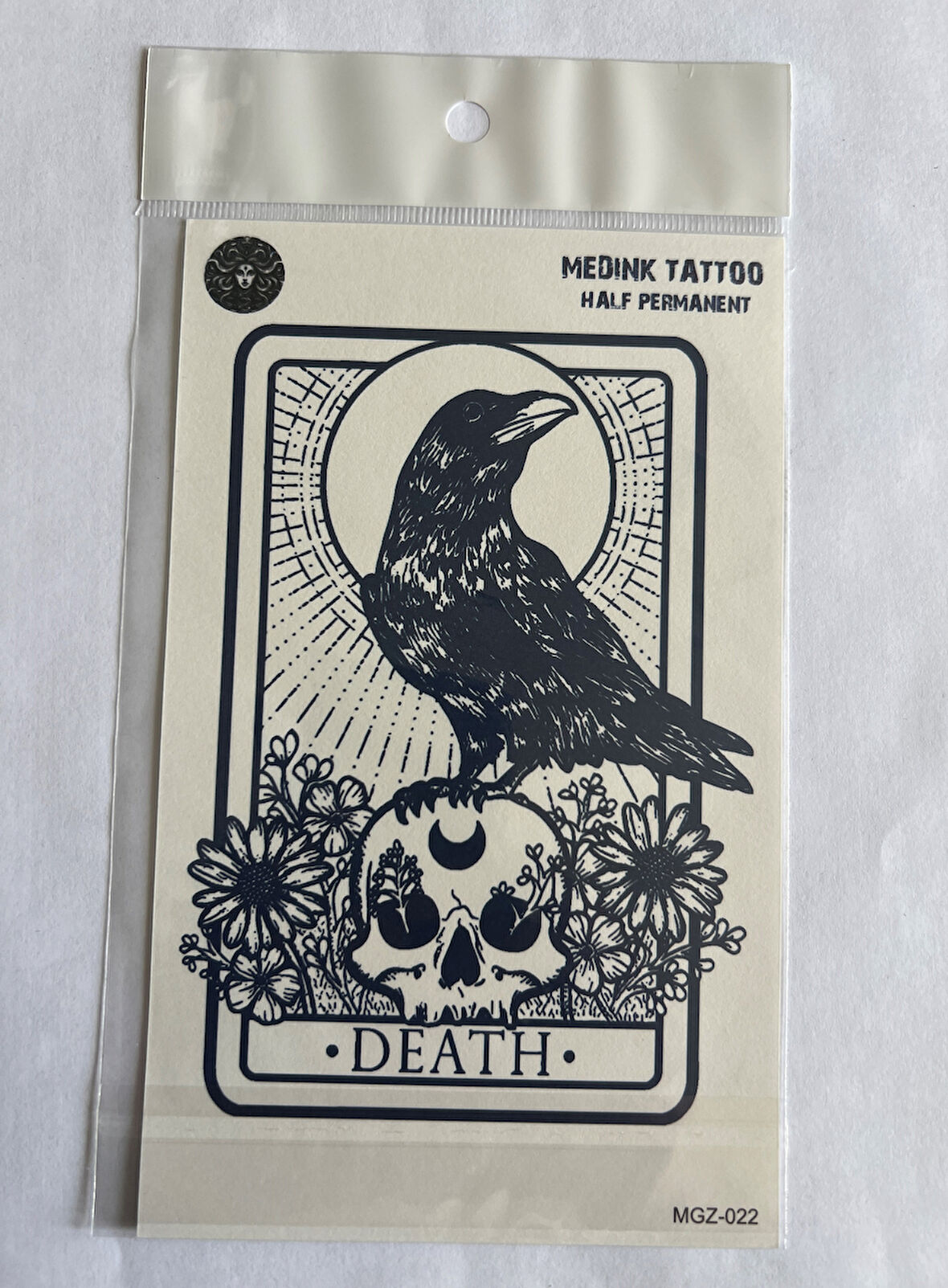 Karga 18x11 cm Yarı Kalıcı Hayalet Geçici Dövme Yapıştırma Dövme