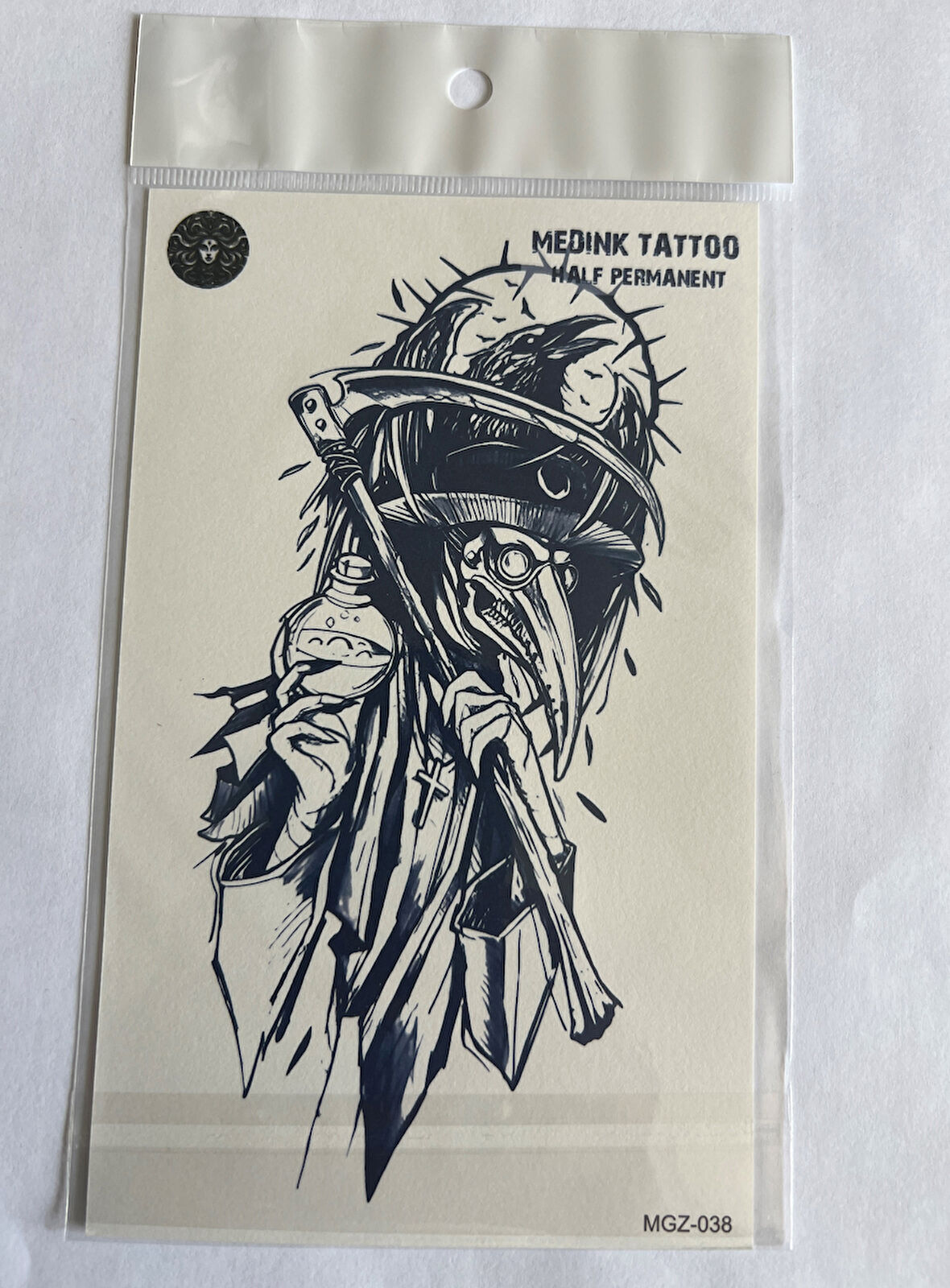 Karga 18x11 cm Yarı Kalıcı Hayalet Geçici Dövme Yapıştırma Dövme