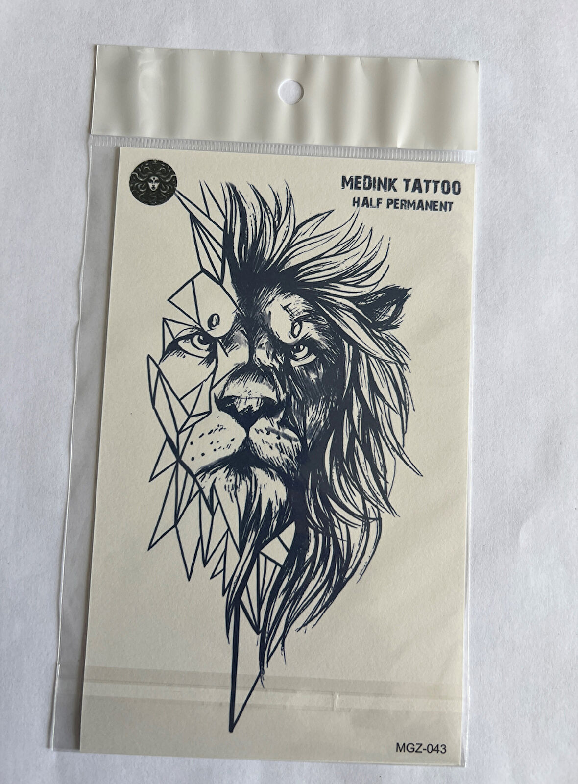 Aslan 18x11 cm Yarı Kalıcı Hayalet Geçici Dövme Yapıştırma Dövme