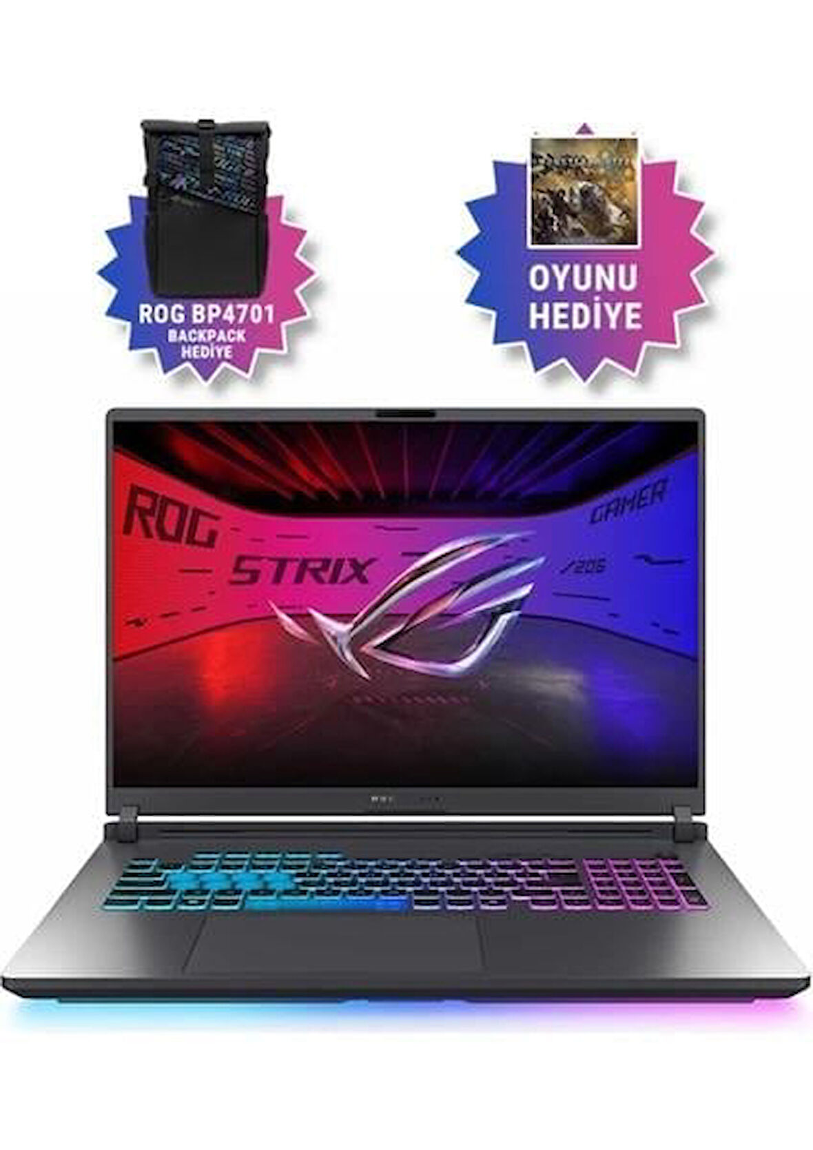 Asus Rog Strix G18 G815LW-S9129 Ultra 9 275HX Aı 80GB GB 4tb Ssd+4tbssd 16GB/RTX5080 Gddr7 175W 18" 2.5k Wqxga 240Hz 3ms 500NITS Windows 11 Home Gaming Laptop WS9129H48+ZETTAÇANTA