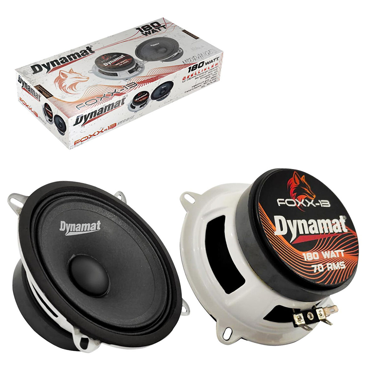 DYNAMAT FOXX-13 Oto Midrange 13cm 180 Watt 2 Adet (70 Rms)
