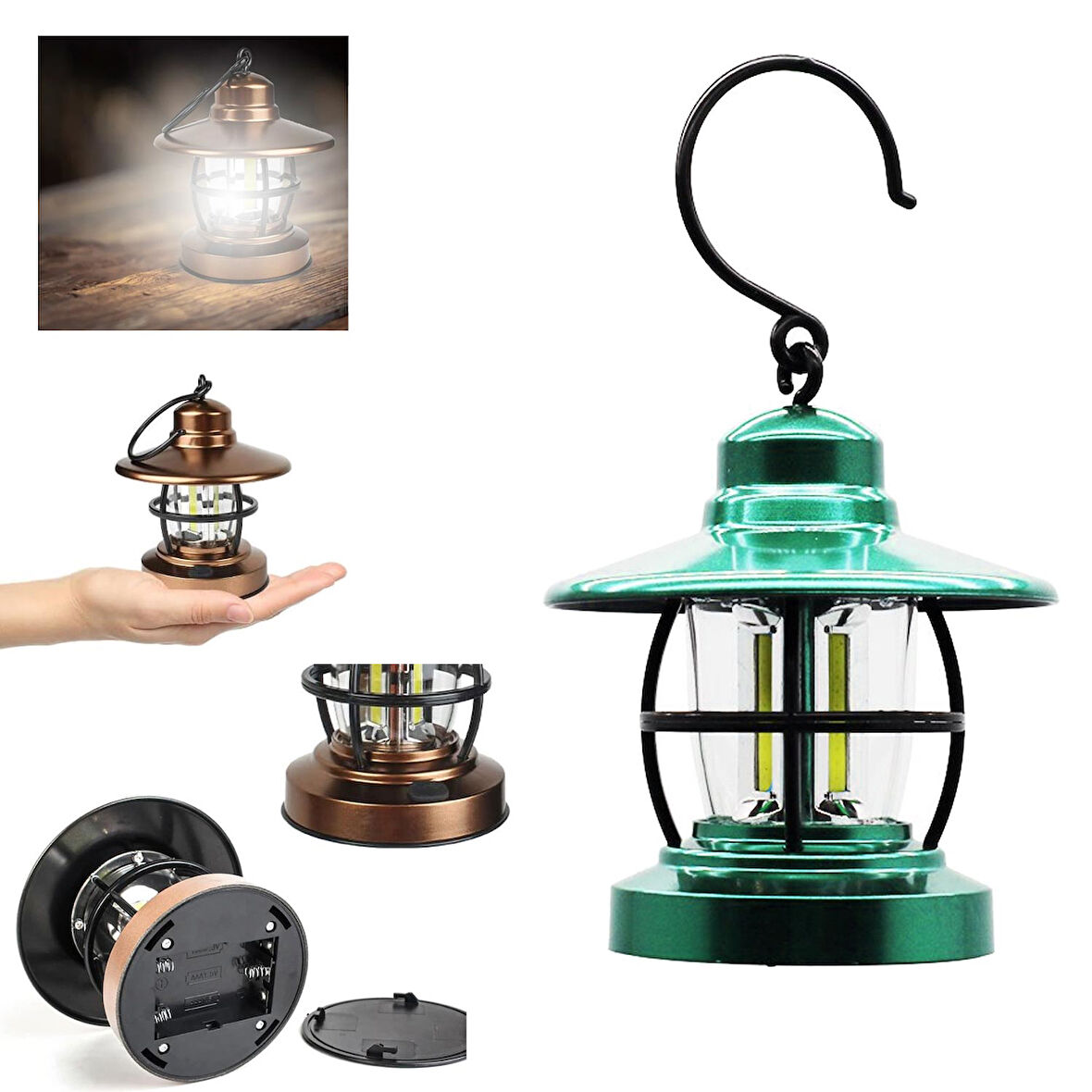 MIRAC-LUX Kamp Lambası Acil Durum Işığı Pilli 3 Cob Led