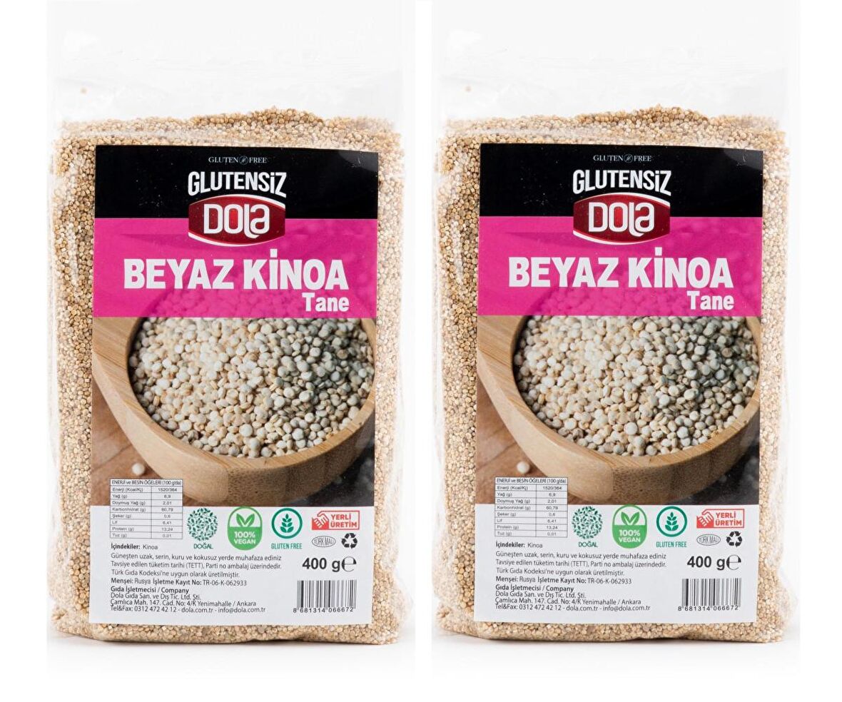 Dola Beyaz Kinoa 400 gr 2 Adet Glutensiz