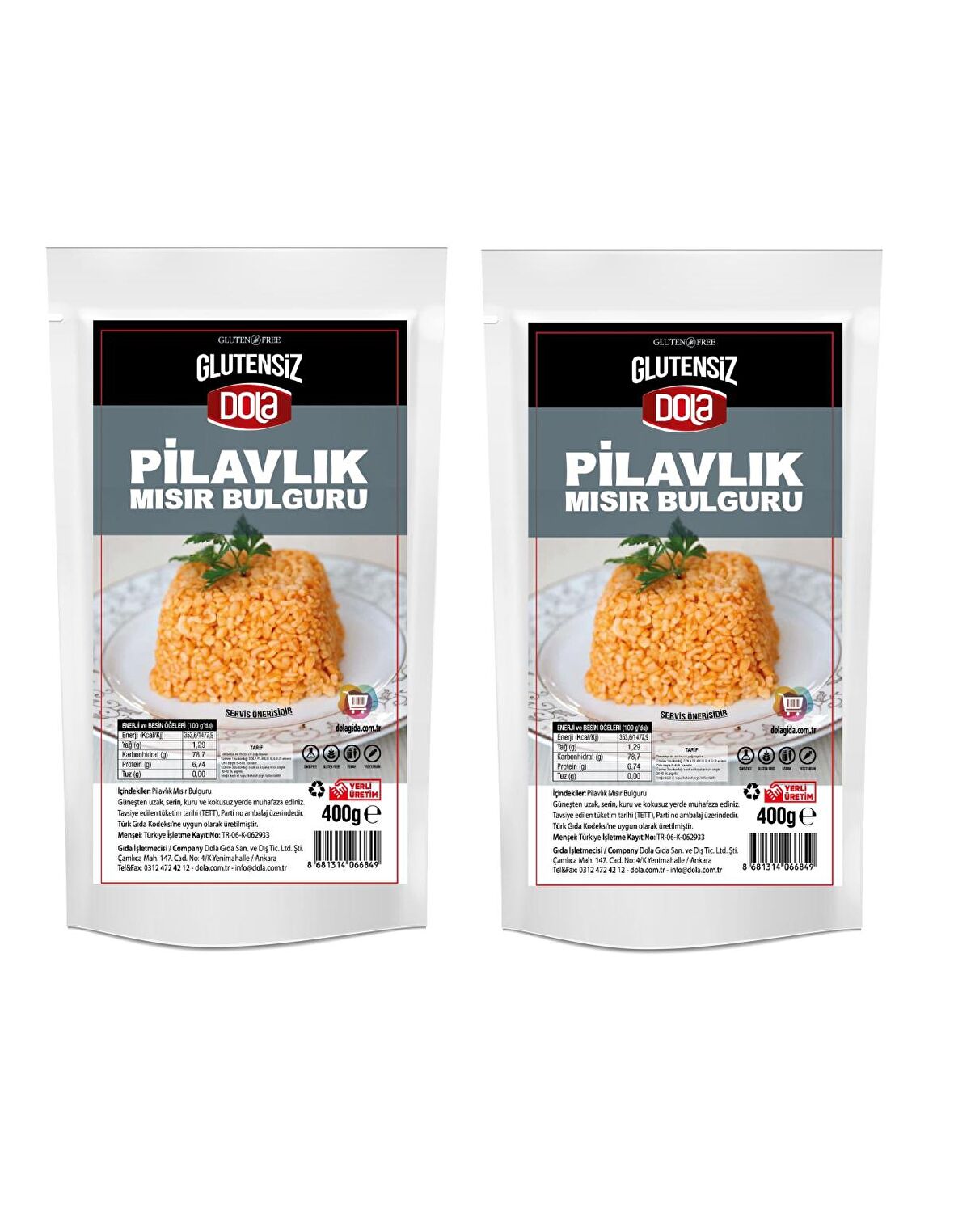 Dola Glutensiz Pilavlık Mısır Bulguru 400 g 2 Adet