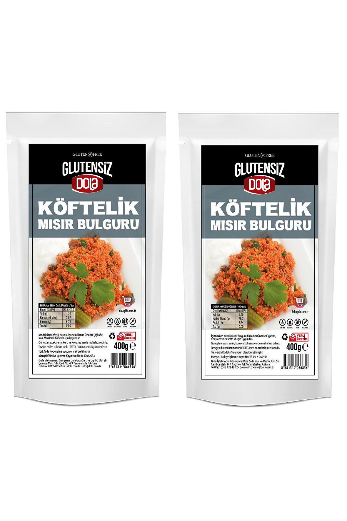 Dola Glutensiz Köftelik Mısır Bulguru 400 g 2 Adet