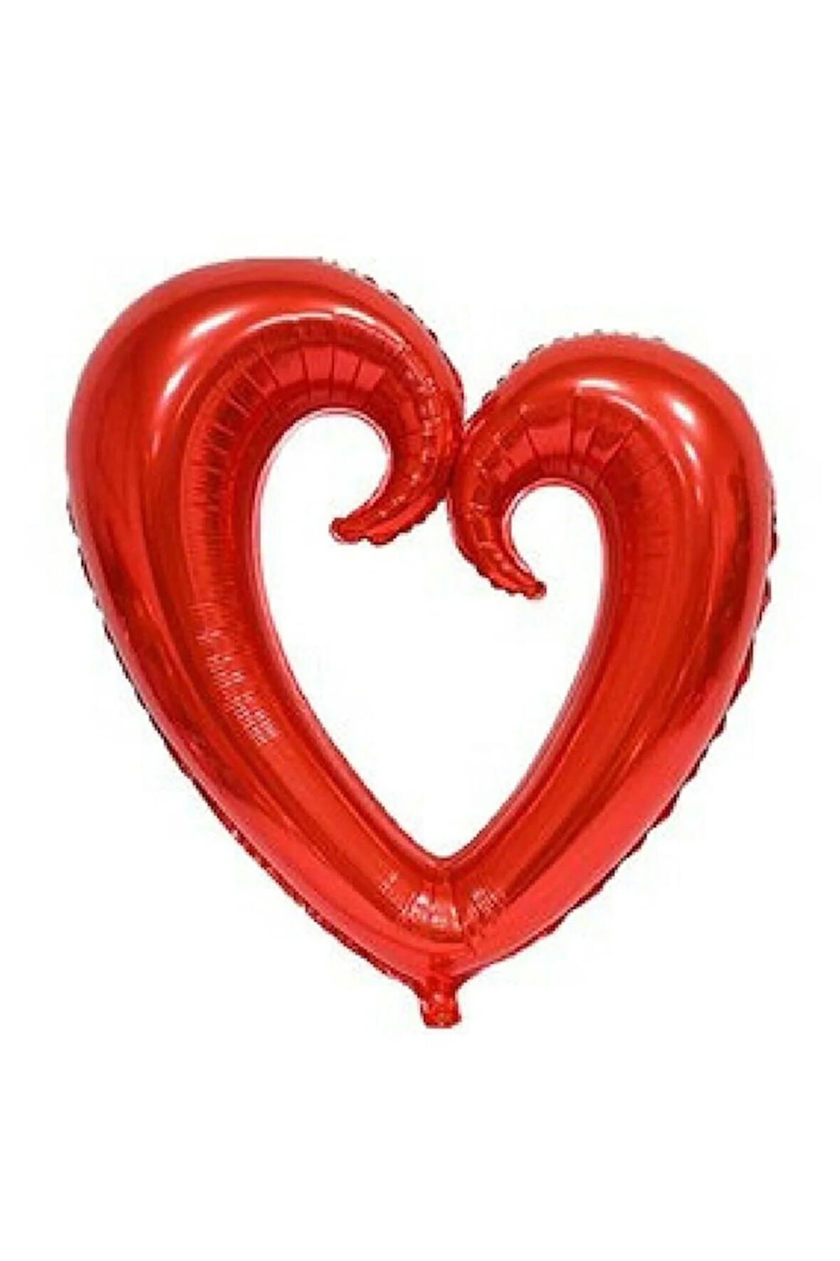 Folyo Balon Ortası Boş Kalp 100 Cm Helyum Uyumlu