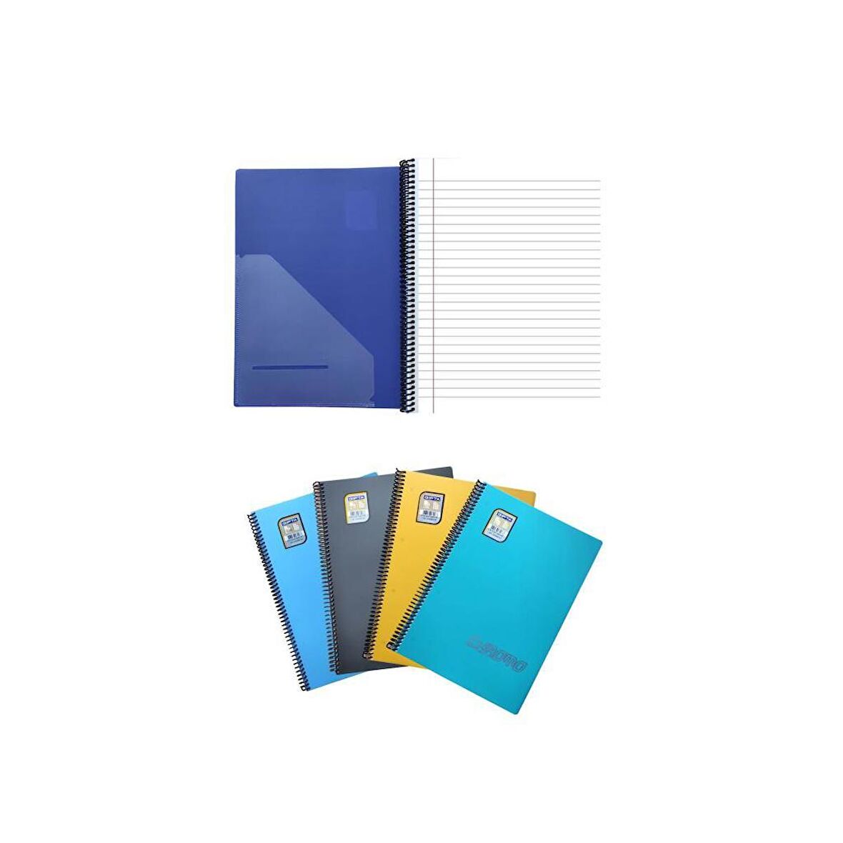 Gıpta Chromo 120 Yp. A4 Spiralli Pp. Kapak Defter Çizgili 4'LÜ