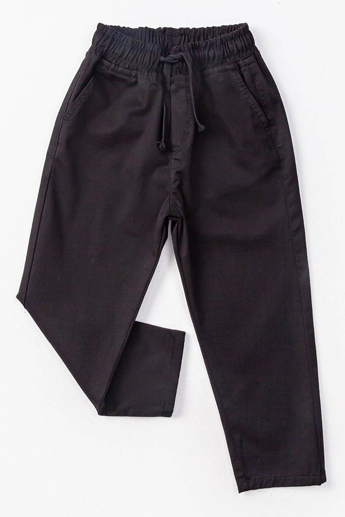 Çift Cepli Lastikli Bel Gabardin Erkek Çocuk Pantolon