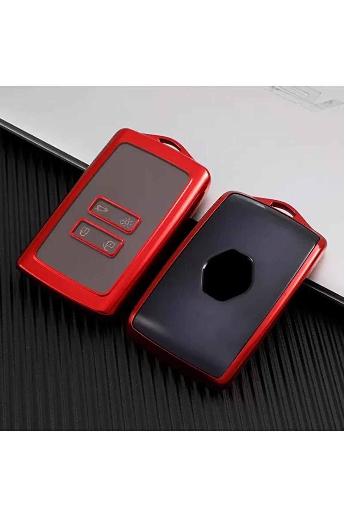 Renault Clio 5 Anahtar Kılıfı Lüx Kart Kılıfı Kırmızı Renk