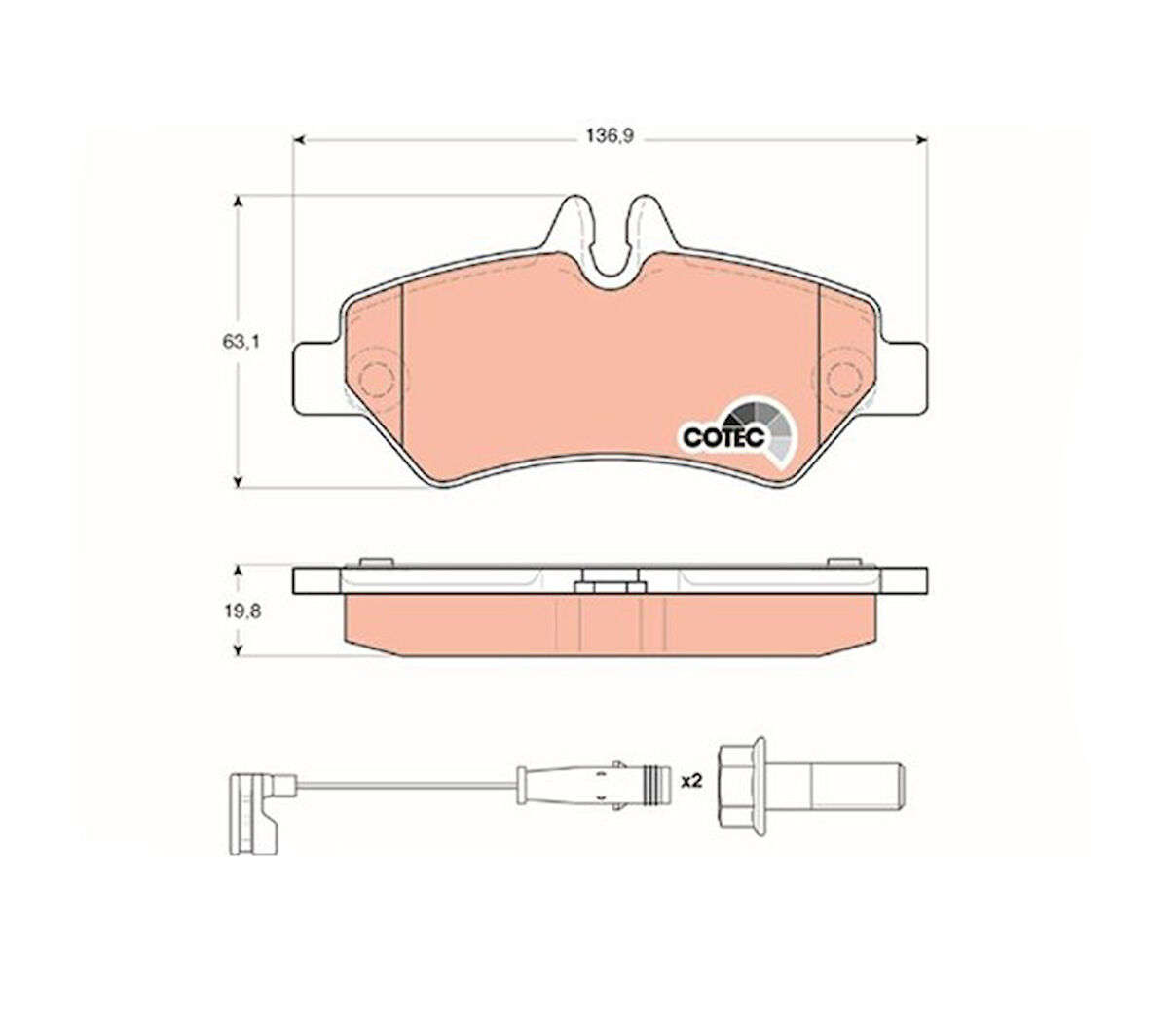 FREN BALATASI ARKA CRAFTER SPRİNTER TEK TEKER W906 ÇİFT FİŞLİ