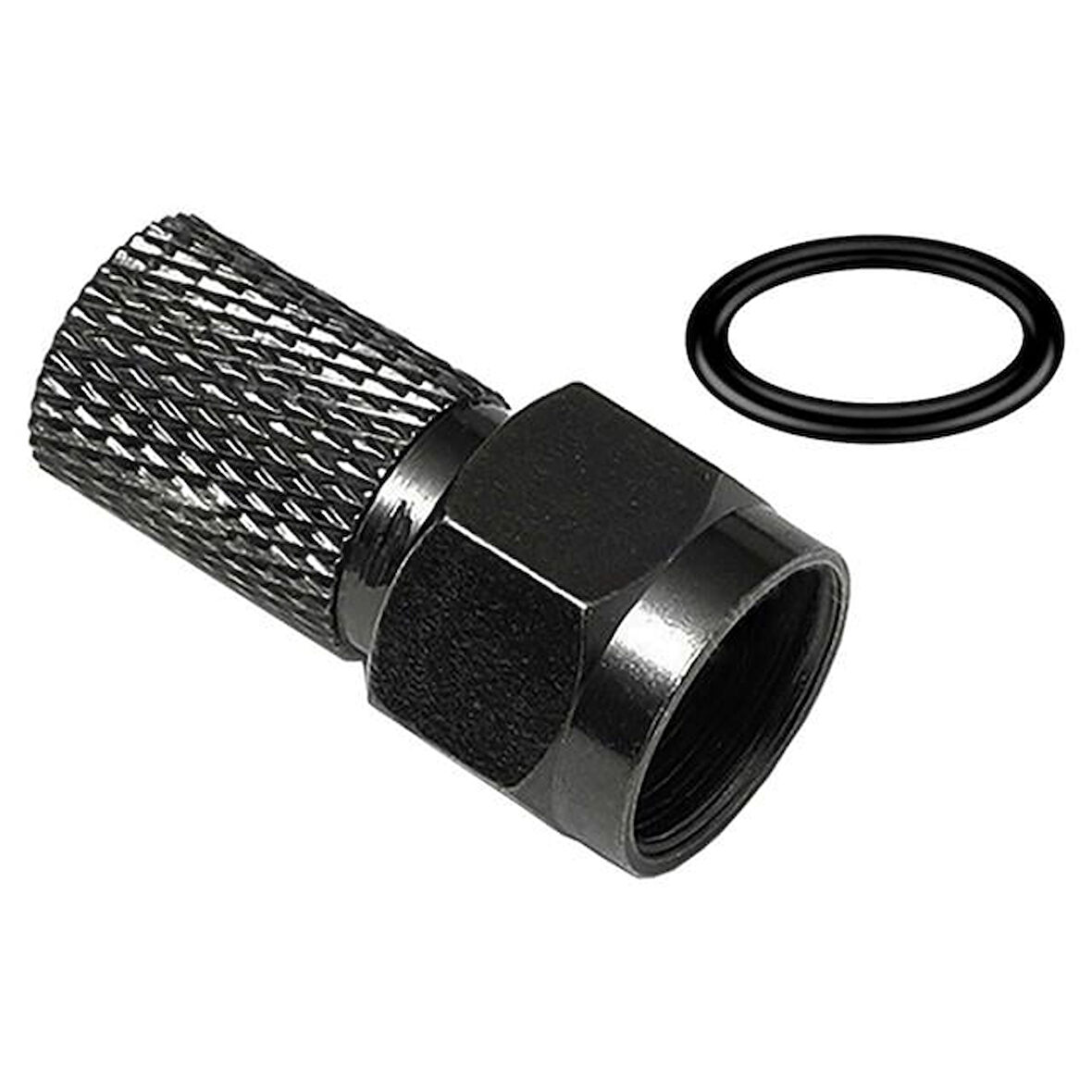 Fully E-325 Siyah Contalı RG6/U6 22Mm 1.Kalite F Konnektör (100'Lü Poşet)