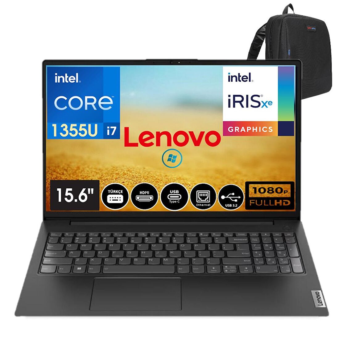 Lenovo V15 GEN4 IRU Intel Core I7-1355U 24GB 512GB SSD 15.6" FULLHD Freedos Taşınabilir Dizüstü Bilgisayar 883A100GPTR07+WeblegelsinÇanta