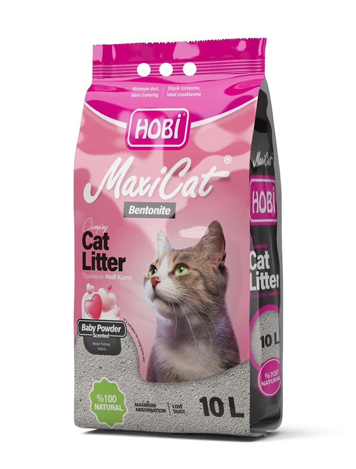 Hobi Maxicat Bebek Pudralı Bentonit Kedi Kumu 10 Litre