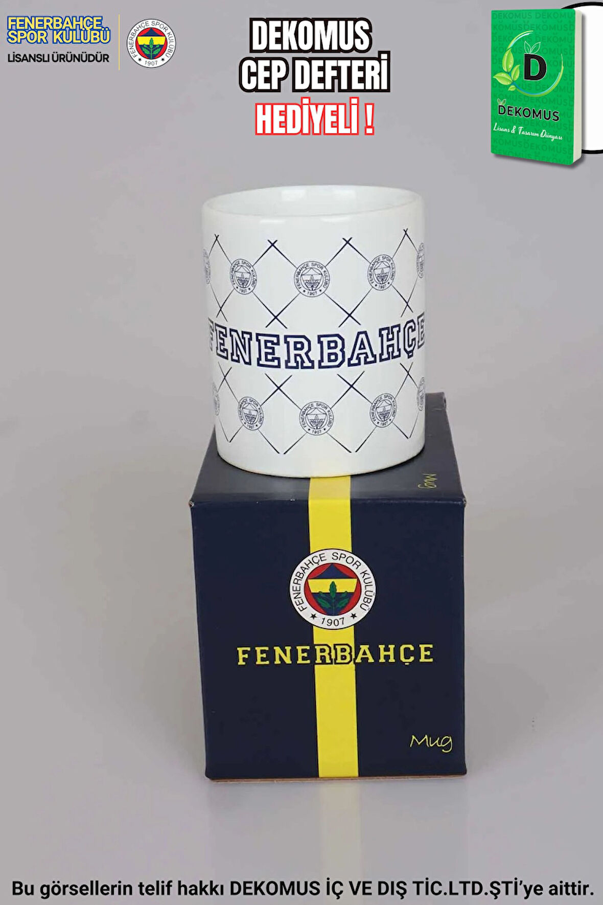 "DEKOMUS CEP DEFTERİ HEDİYELİ"  YENİ SEZON LİSANSLI FENERBAHÇE KUPA