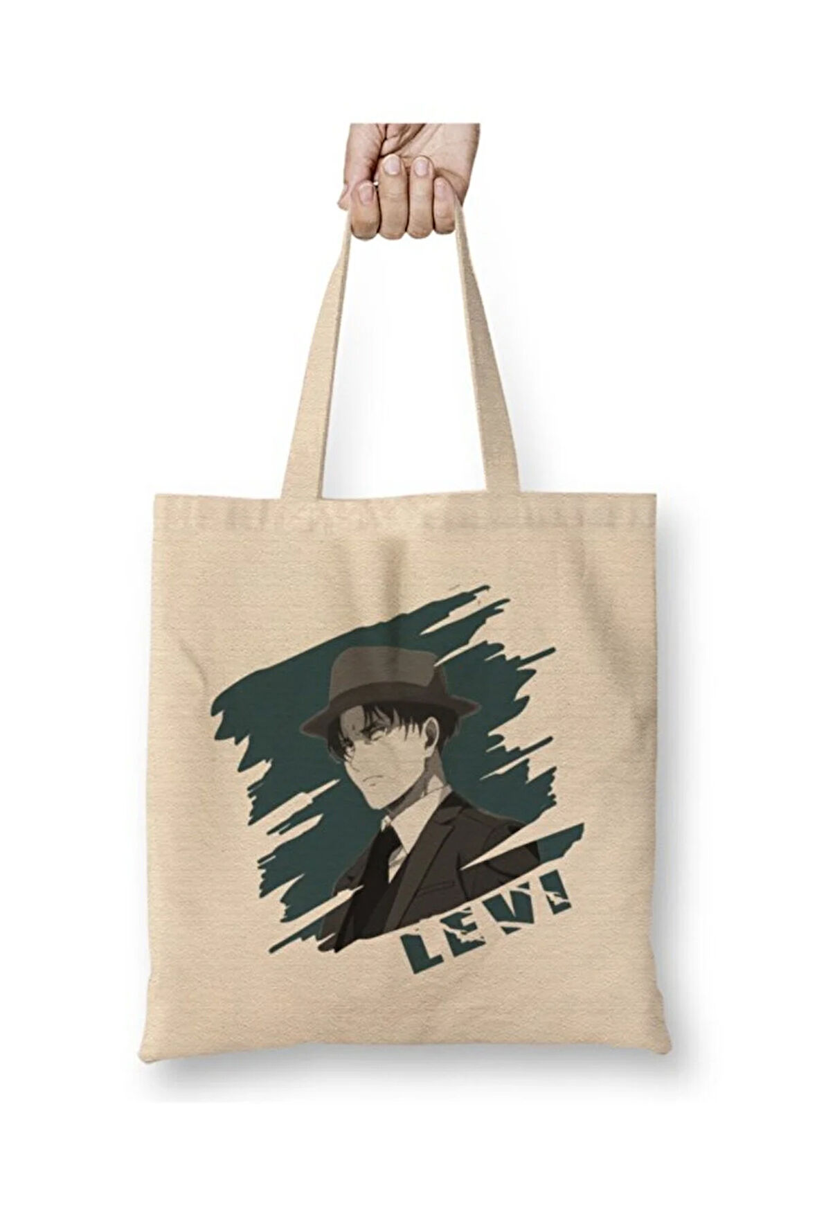 Attack On Titan Levi Ackerman In Suit Kid Gang Bez Çanta Uzun Saplı Alışveriş Çantası Plaj Çantası