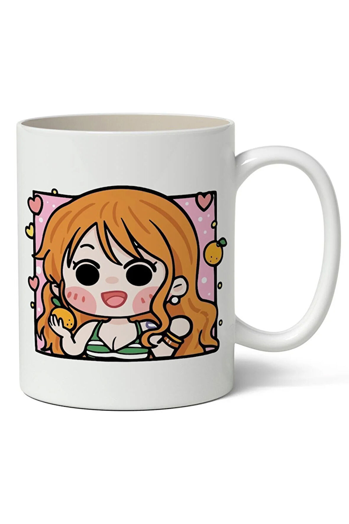 One Piece Nami Cute Anime Temalı Beyaz Kupa Premium Bardak Porselen