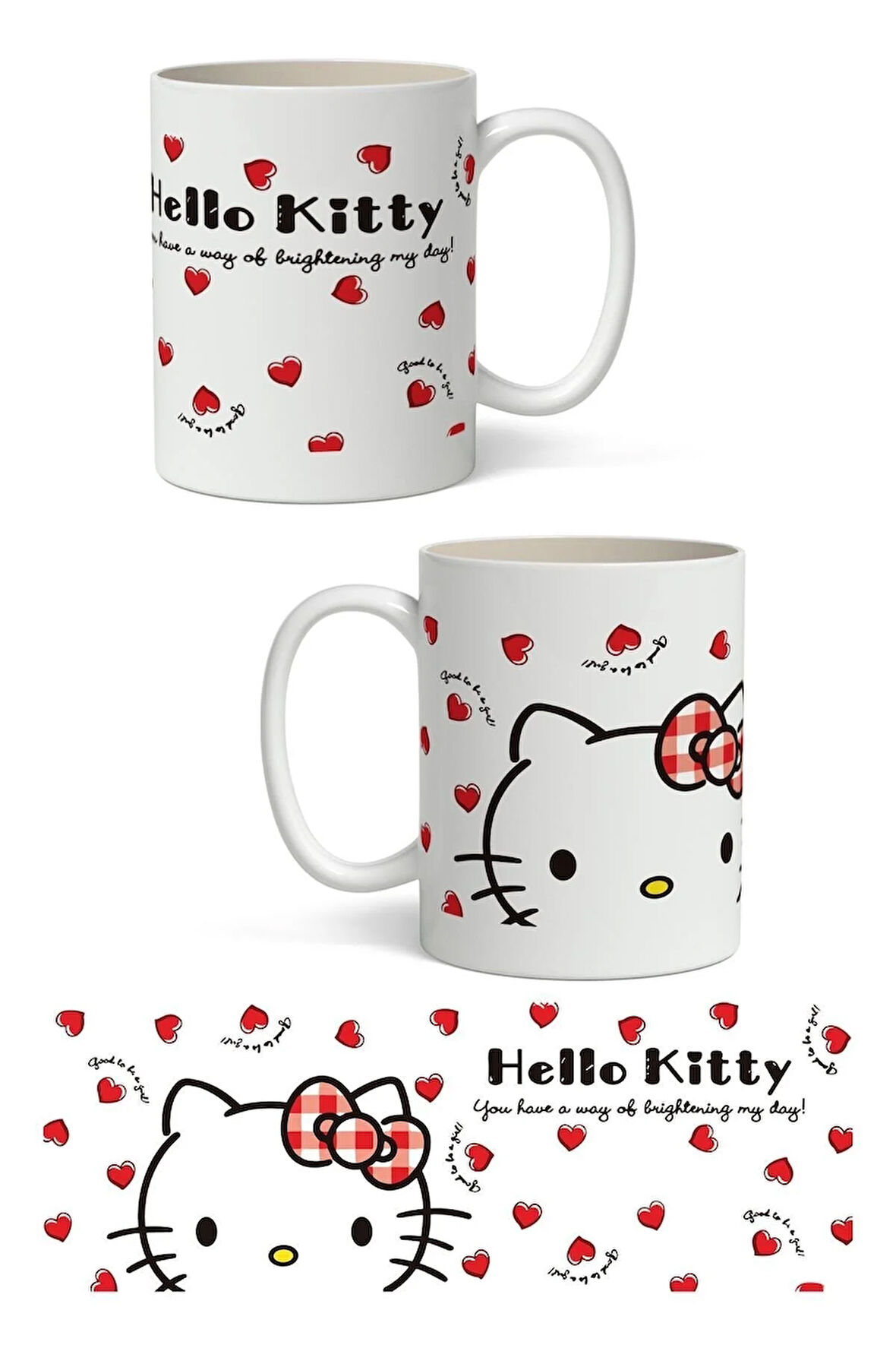 Sanrio Hello Kitty Temalı Beyaz Kupa Bardak Arkadaşa Sevgiliye  Kız Çocuğuna Hediye