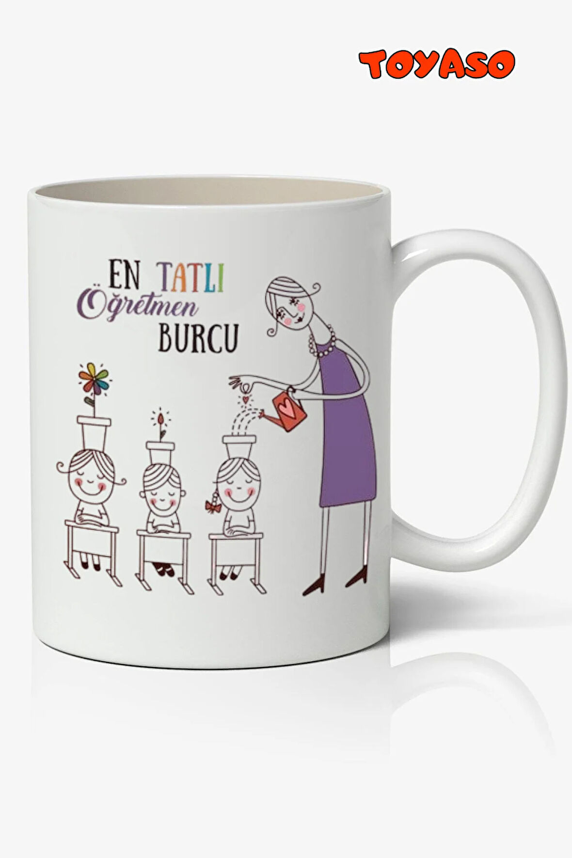 Kişiye Özel Öğretmenler Günü Hediyesi En Tatlı Öğretmen Temalı Kupa Bardak