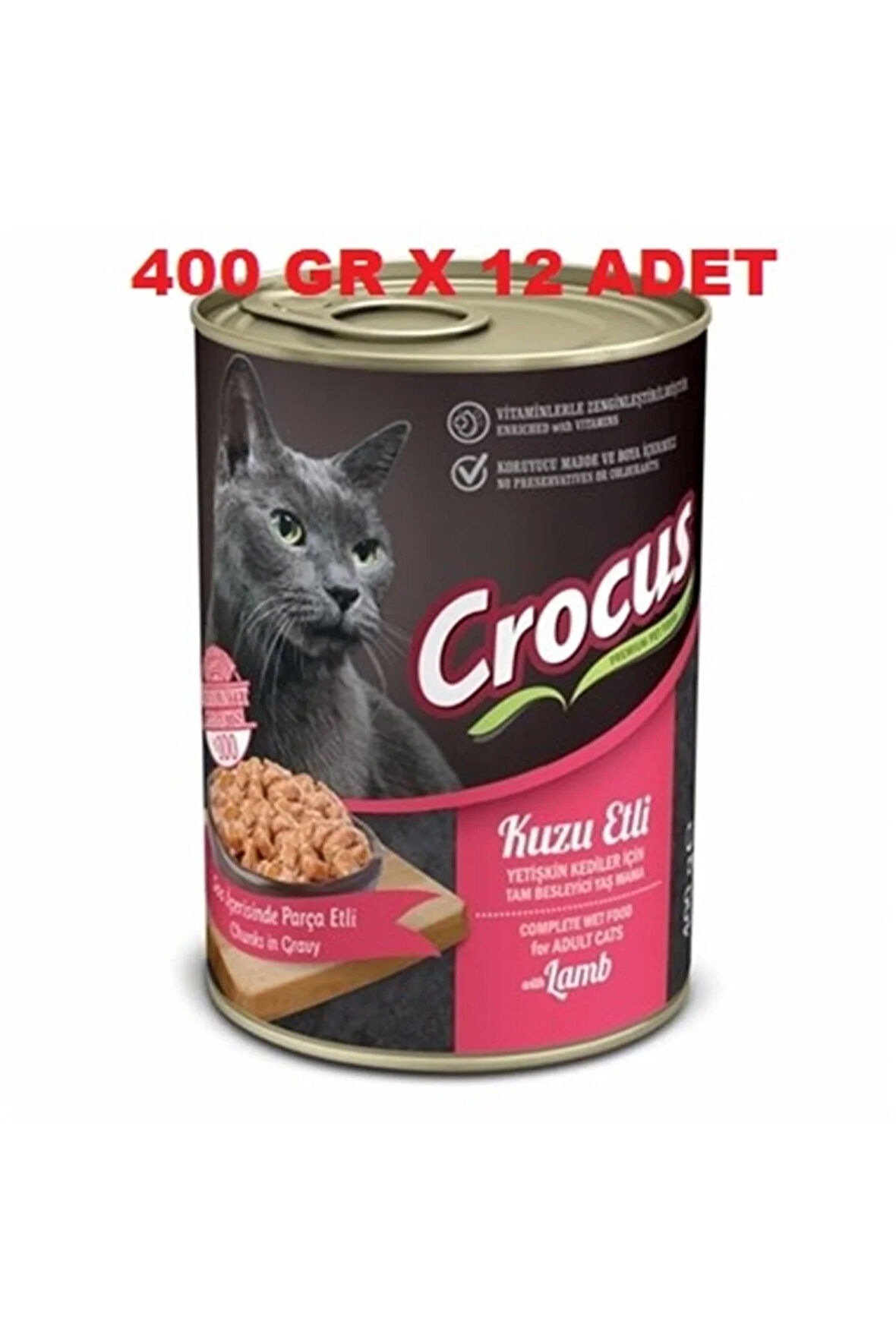 Yet. Kedi Kuzu Etli Yaş Mama 400g X 12
