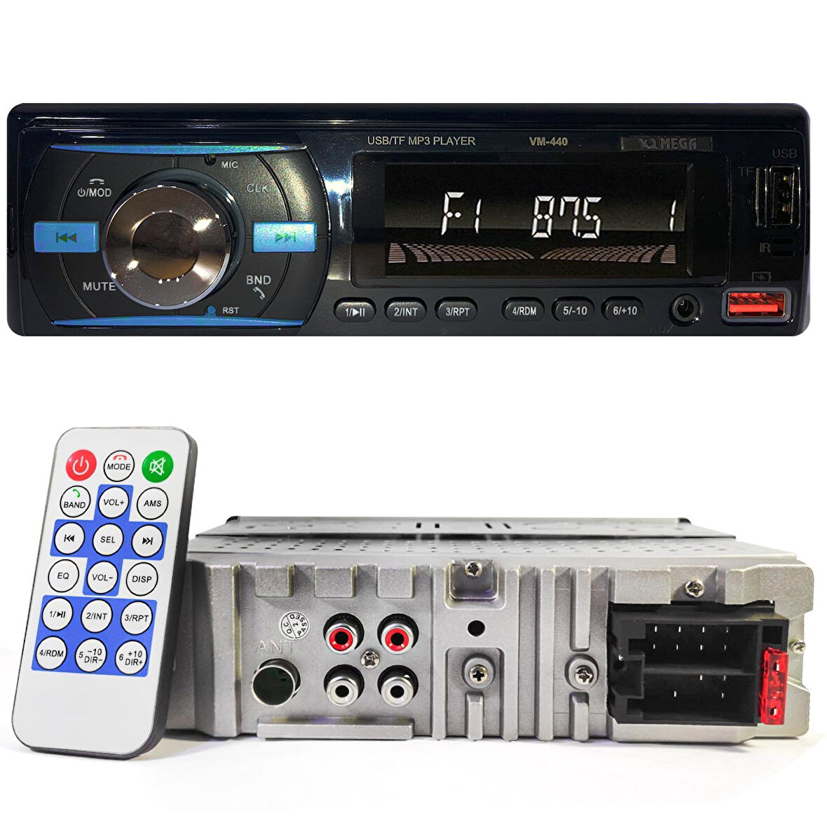 MEGA VM-440 Oto Teyp 4X60 Watt Bluetooth 2xUsb Sd Fm Aux 7 Renk