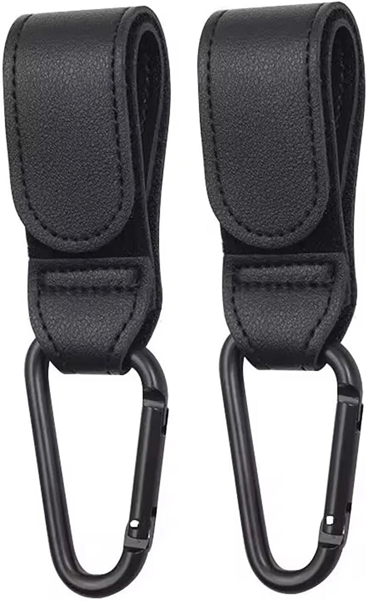 Microcase Portatif İşlevsel Yük Eşya Poşet Taşıma Kancası Bebek Arabası Kancası 2 Adet - SİYAH AL4998