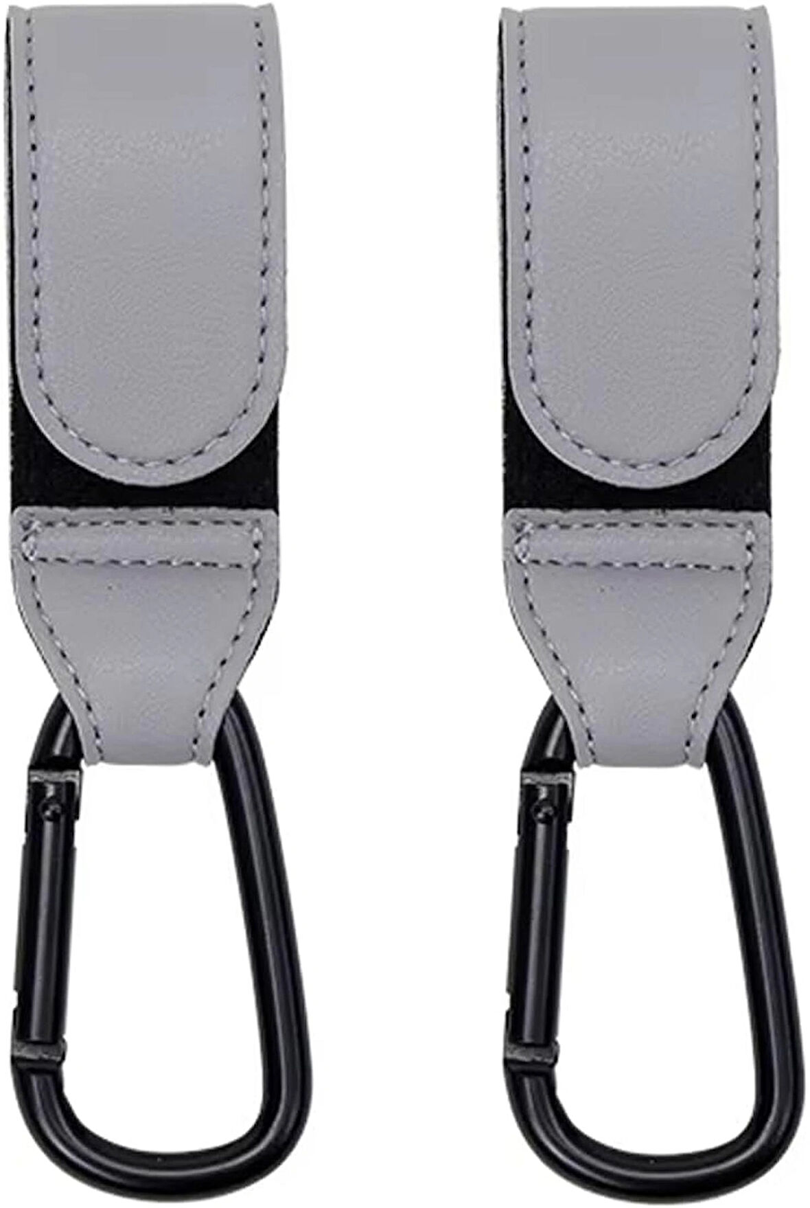 Microcase Portatif İşlevsel Yük Eşya Poşet Taşıma Kancası Bebek Arabası Kancası 2 Adet - GRİ AL4998