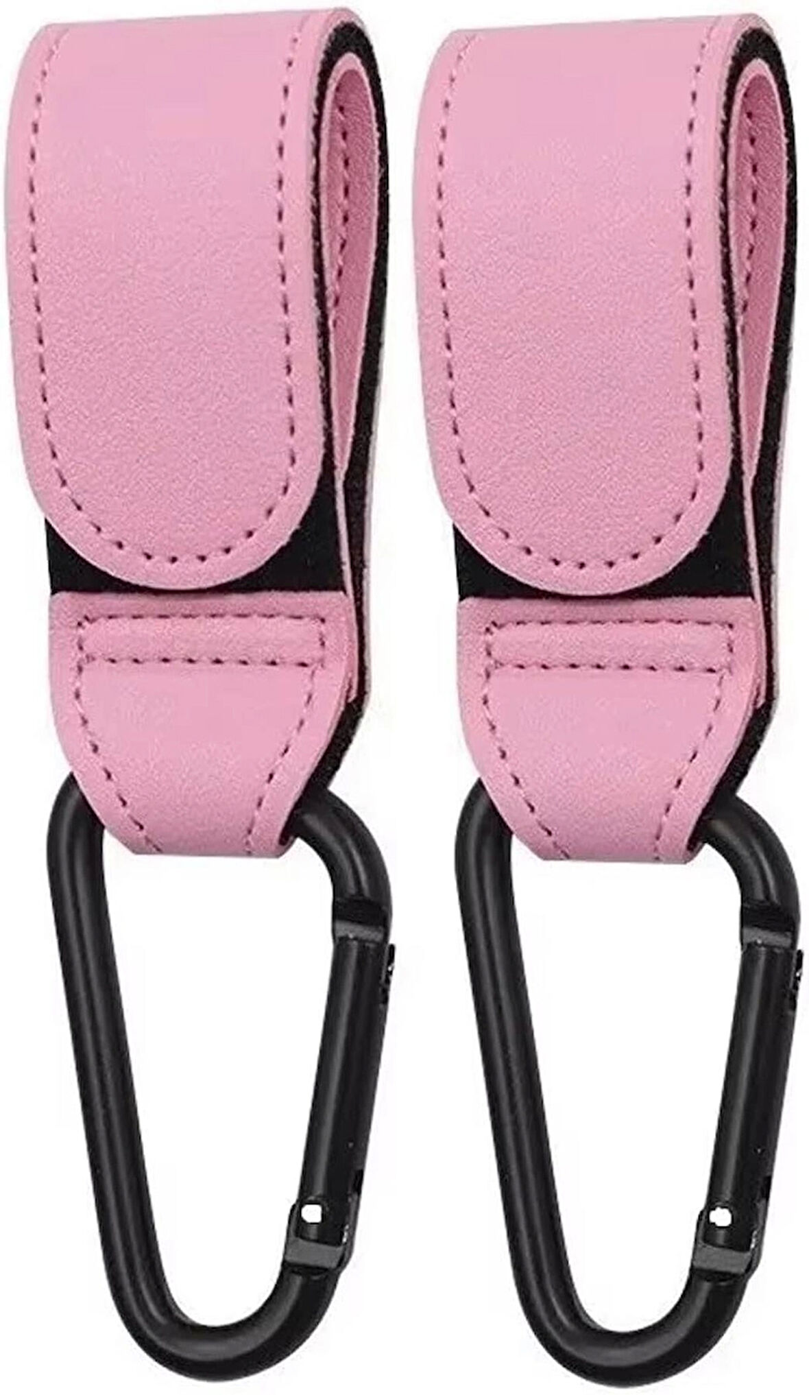 Microcase Portatif İşlevsel Yük Eşya Poşet Taşıma Kancası Bebek Arabası Kancası 2 Adet - PEMBE AL4998