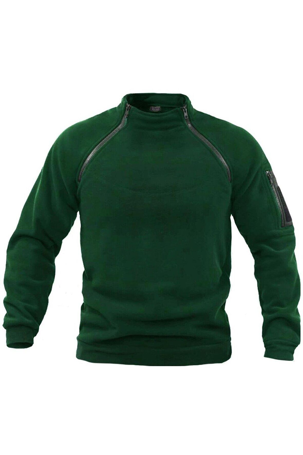 Erkek Polar Outdoor Fermuarlı Kombat Tactical Cepli Polar